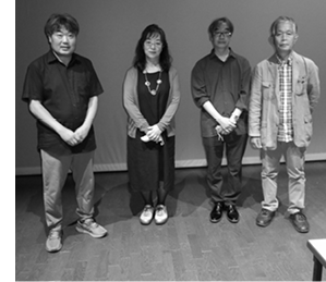 座談会（左から）佐相憲一、柴田千晶、光冨幾耶、藤森重紀の各氏